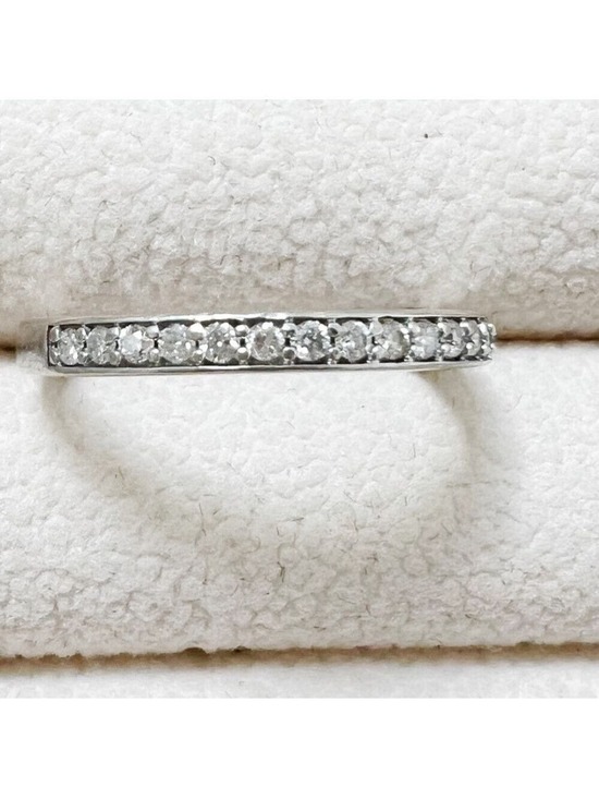 Jewelry - 10 Karat White Gold and Diamond Ring Size 5 1/4